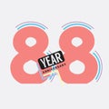 88th Years Anniversary Logo Birthday Celebration Abstract Design Vector Royalty Free Stock Photo