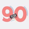 90th Years Anniversary Logo Birthday Celebration Abstract Design Vector