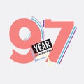 97th Years Anniversary Logo Birthday Celebration Abstract Design Vector