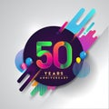 50th years Anniversary logo with colorful abstract background, vector design template elements for invitation card and poster your Royalty Free Stock Photo