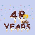 48th Years Happy Birthday card Royalty Free Stock Photo