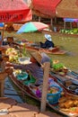 Tha Kha Floating Market - Bangkok - Thailand Royalty Free Stock Photo