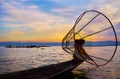 Enjoy the evening on Inle Lake, Myanmar Royalty Free Stock Photo