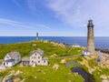 Thacher Island Lighthouses, Cape Ann, MA, USA Royalty Free Stock Photo