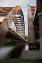 The Thaddeus Kosciusko Bridge in Albany NY. Architecture under the bridge.