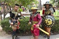 Actors reenact a scene from the 18th century in ayuthaya, thailand