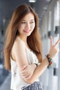 Thai adult beautiful girl relax and smile