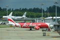 Thai AirAsia Airbus 320 ready for push back at Changi Airport