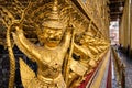 Thai ancient bird sculptures in Grand Palace. Garuda statues at Wat Phra Kaew