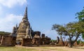 Thai Ancient City with Ruin Pagoda and Building, Thailand Royalty Free Stock Photo