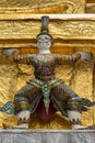 Thai antique sculpture, giant sculpture from Ramayana epic poem at Wat Phra Keaw, temple of the emerald Buddha, Bangkok Royalty Free Stock Photo