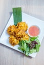 Thai appitizer, deep fried corn ball Royalty Free Stock Photo