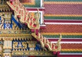 Thai architecture roof details Colorful Tiles element decoration