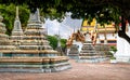 Thai architecture in Wat Pho public temple in Bangkok, Thailand. Royalty Free Stock Photo