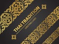 Thai art element Traditional design gold for greeting cards,book cover.