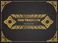 Thai art element Traditional design gold for greeting cards,book cover.