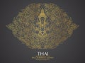 Thai art element Traditional gold for greeting cards Royalty Free Stock Photo