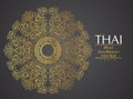 Thai art element Traditional gold for greeting cards