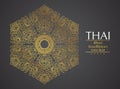 Thai art element Traditional gold for greeting cards Royalty Free Stock Photo