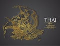 Thai art element Traditional gold for greeting cards Royalty Free Stock Photo