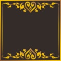 Thai gold line art frame and border Royalty Free Stock Photo