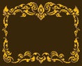 Thai gold art frame and border Royalty Free Stock Photo