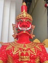 Thai Art : Part of Red Giant Statue Royalty Free Stock Photo