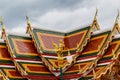 Thai art on roof Church at phathat Cheung choom woravihan temple