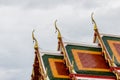 Thai art on roof Church at phathat Cheung choom woravihan temple