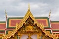 Thai art on roof Church at temple