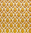 Thai art texture on white temple wall Royalty Free Stock Photo
