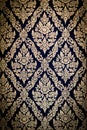 Thai art wall pattern at temple Royalty Free Stock Photo