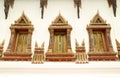 Thai art windows in temple Royalty Free Stock Photo