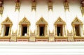 Thai art windows in temple Royalty Free Stock Photo