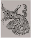 Thai asian dragon isolate on white background. Royalty Free Stock Photo