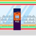Thai atm purple orange service vector illustration eps10 Royalty Free Stock Photo