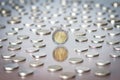 Thai Baht Coin among a heap of coins