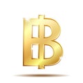 Thai baht golden currency symbol