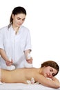 Thai Ball Massage. Royalty Free Stock Photo