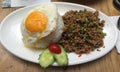 Thai Basil Leaves Minced Pork Food,!