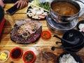 Thai BBQ or Thai Yakiniku. Food, meat