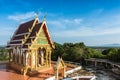 Thai beautiful temple with blue sky.