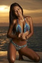 Thai Bikini Model at Sunrise Royalty Free Stock Photo