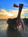 THAI BOAT OCEAN COLOR BLUE Royalty Free Stock Photo