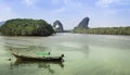 Thai boat on river in Krabi