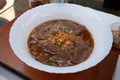 Thai braised beef noodle soup. Royalty Free Stock Photo