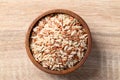 Thai brown rice seed in wooden bowl, Organic rice