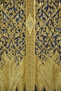 Thai Buddhist Temple Architecture Detail Gold and Blue