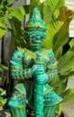Thai Buddhist Temple Guardian Giant Suriyaphob green statue Royalty Free Stock Photo