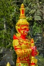 Thai Buddhist Temple Guardian Giant Suriyaphob red statue